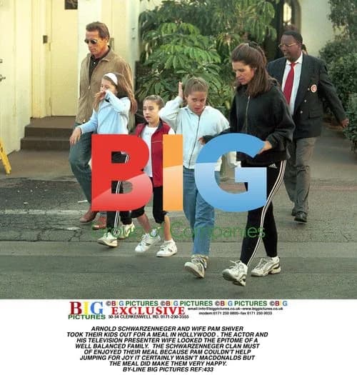Arnold Schwarzenegger and family out for lunch