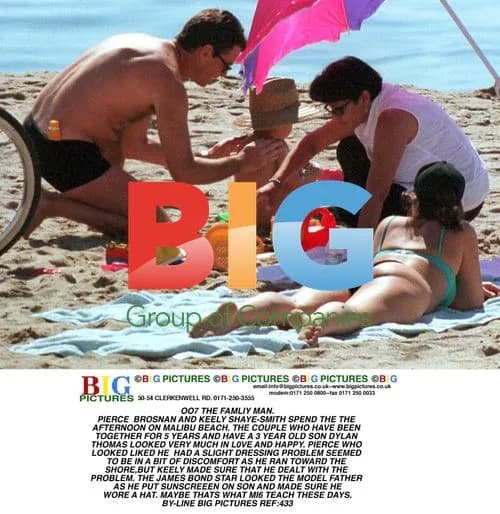 Pierce Brosnan and Keely Shaye-Smith on Malibu Beach
