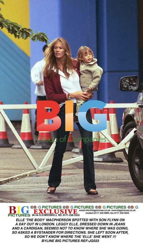 ELLE MACPHERSON SPOTTED WITH SON IN LONDON