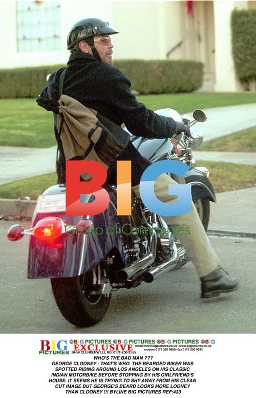 George Clooney Spotted on Motorcycle