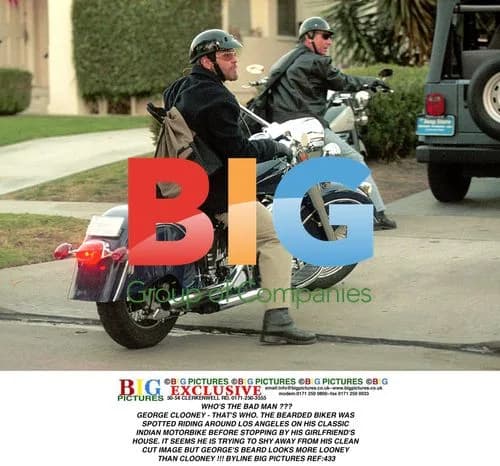 George Clooney Rides Motorbike in LA