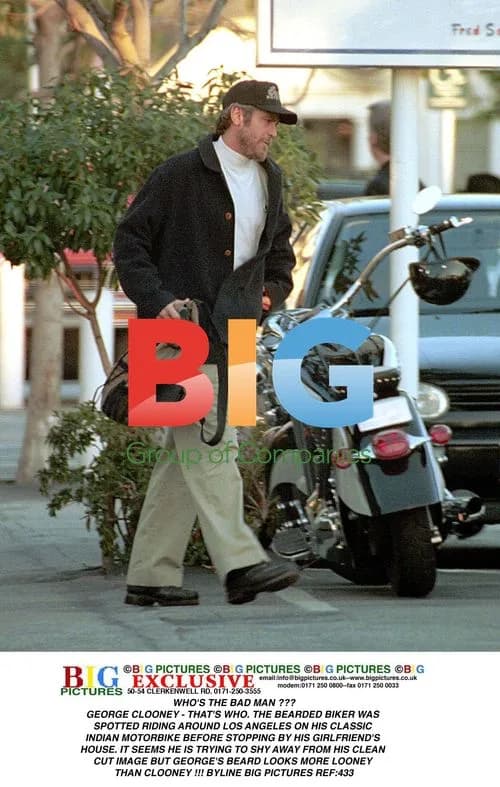 George Clooney rides classic Indian bike