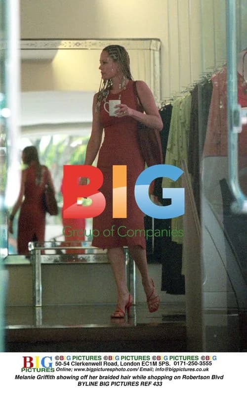 Melanie Griffith shops with braided hair