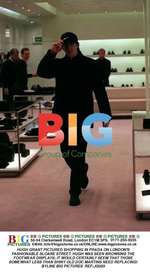 HUGH GRANT SHOPS AT PRADA IN LONDON