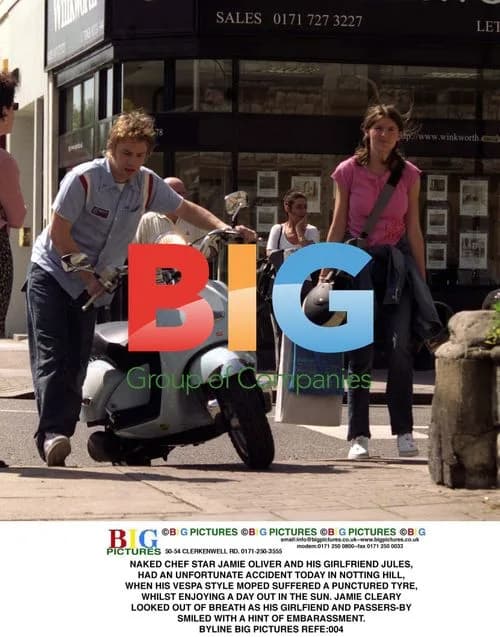 Jamie Oliver and Girlfriend in Moped Mishap