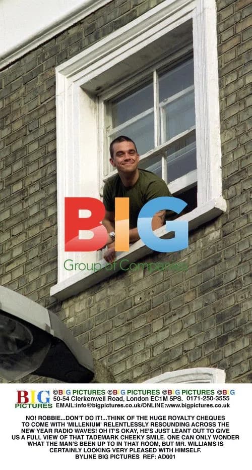 Robbie Williams Leans Out Window