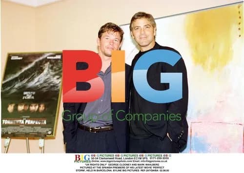 George Clooney and Mark Wahlberg at Spanish Premiere