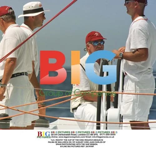 King Juan Carlos Sails at Regatta in Mallorca