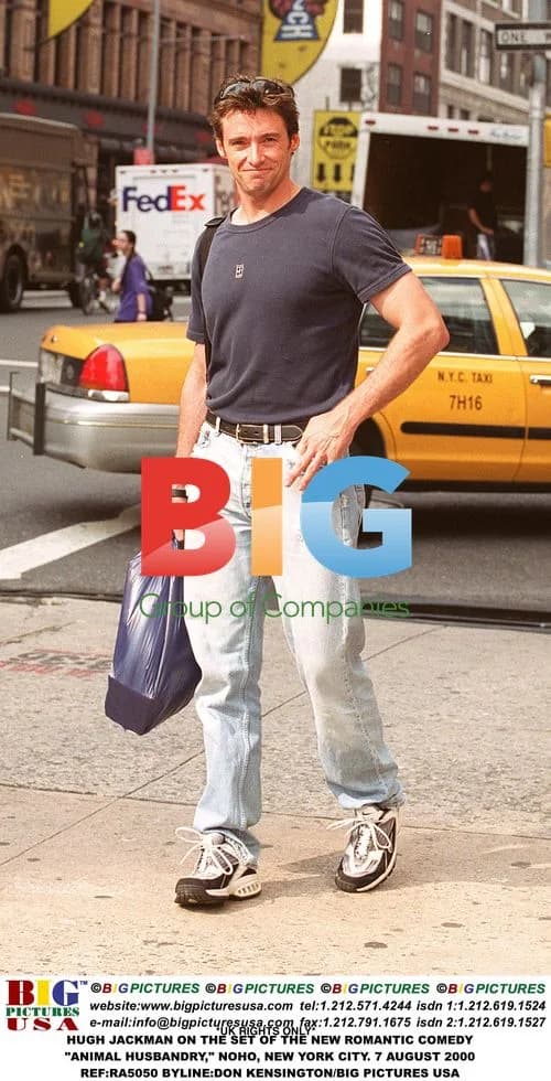 Hugh Jackman on the set of "Animal Husbandry"