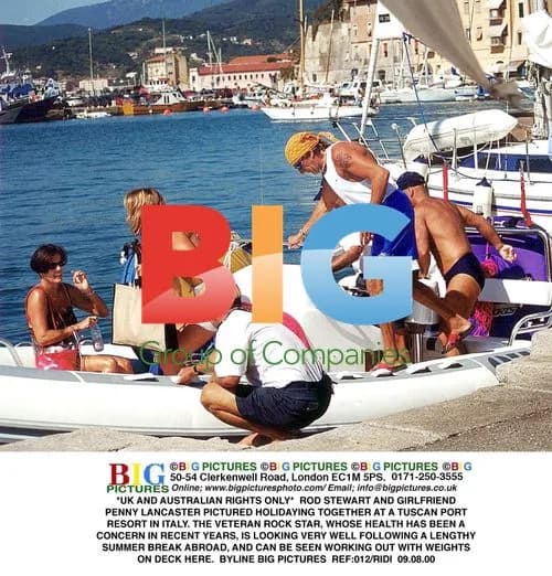 Rod Stewart and Penny Lancaster on Tuscan Yacht