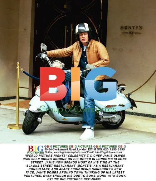Jamie Oliver Riding Moped in London