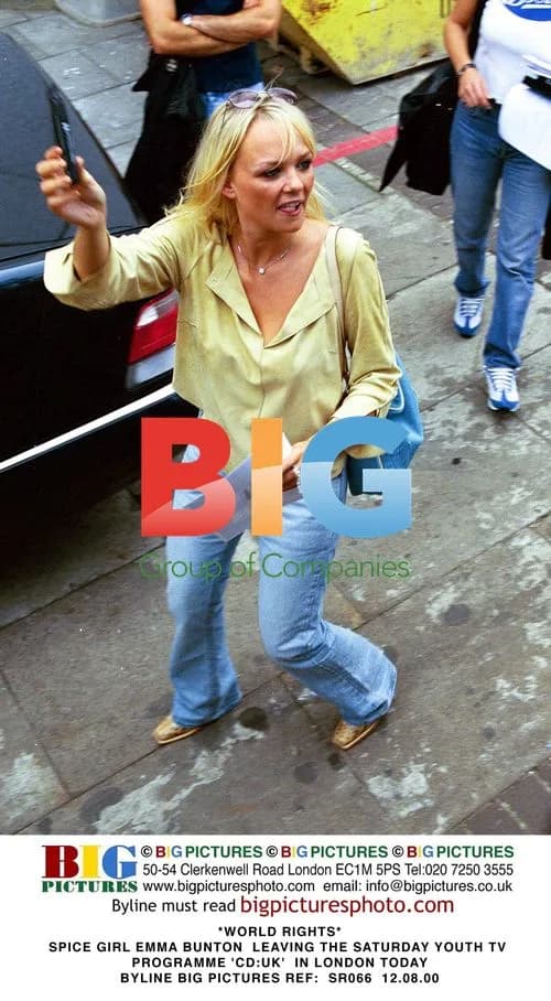 Spice Girl Emma Bunton leaving 'CD:UK' in London