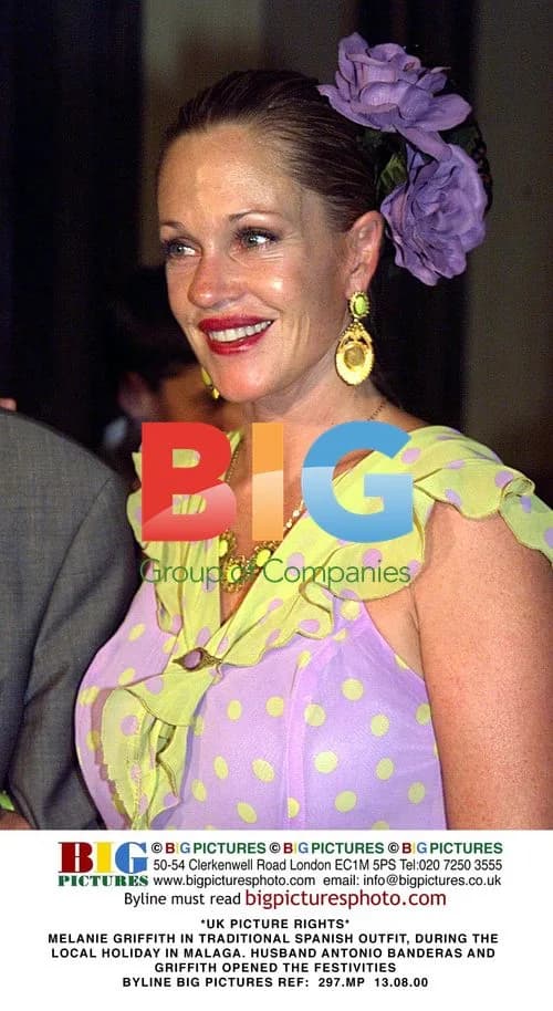 Melanie Griffith in Spanish Outfit at Malaga Holiday