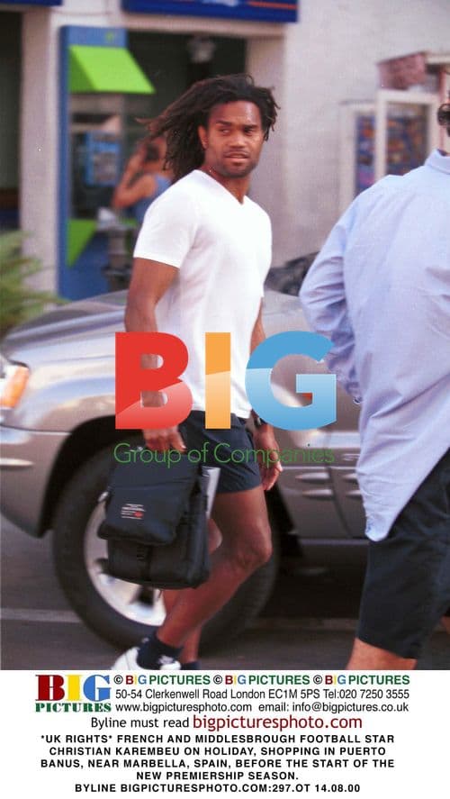 Christian Karembeu on Holiday in Puerto Banus, Spain