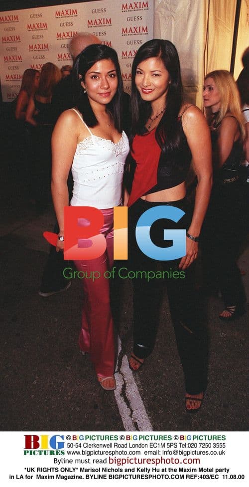 Marisol Nichols and Kelly Hu at Maxim Motel party
