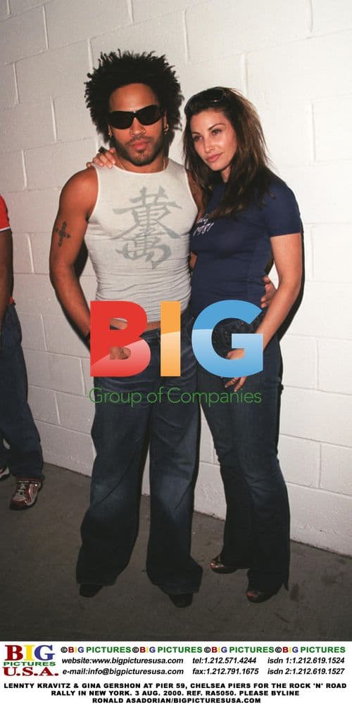 Lenny Kravitz & Gina Gershon at Rock 'n' Road Rally