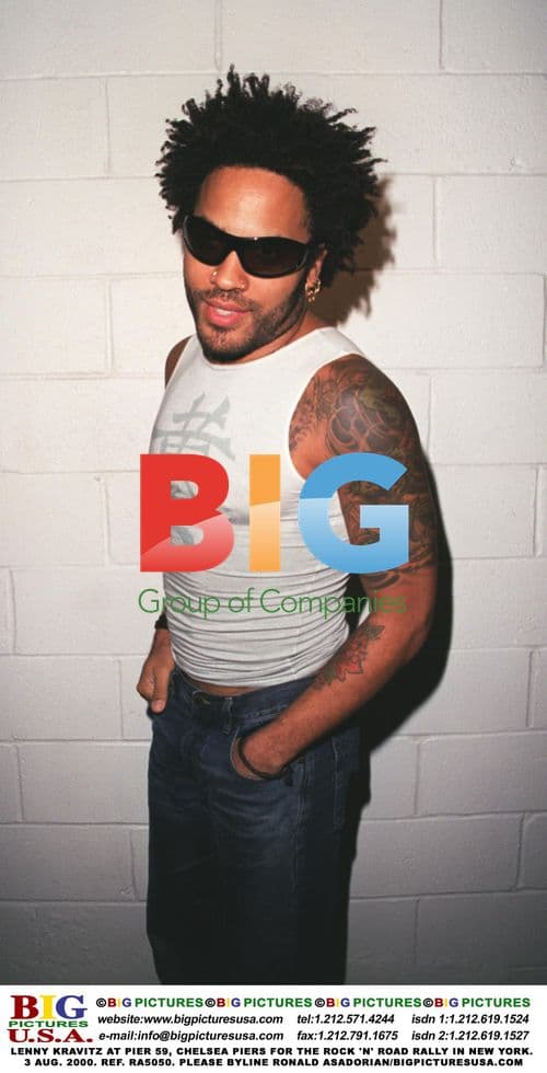 Lenny Kravitz at Pier 59 for Rock 'n' Road Rally