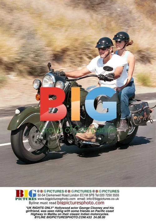 George Clooney rides classic motorcycle in Malibu