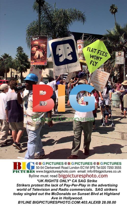 SAG Strikers Protest Outside McDonald's in Hollywood