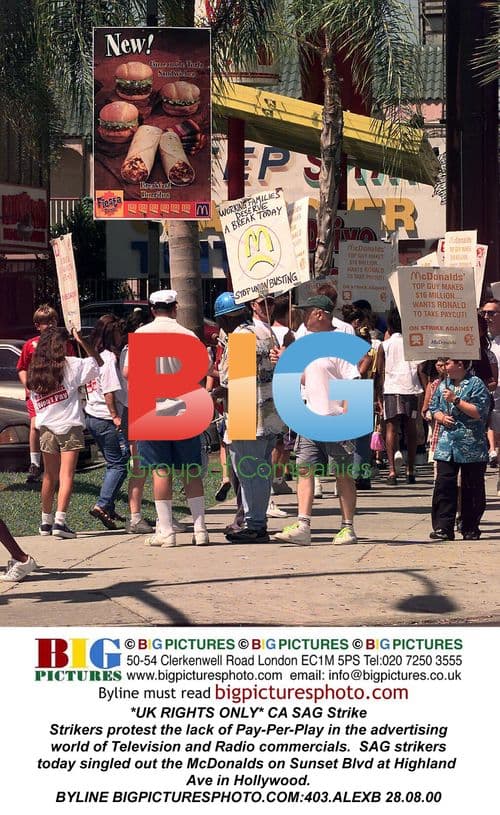 SAG Strikers Protest Pay-Per-Play at McDonald's