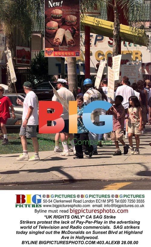 SAG Strikers Protest at McDonald's in Hollywood