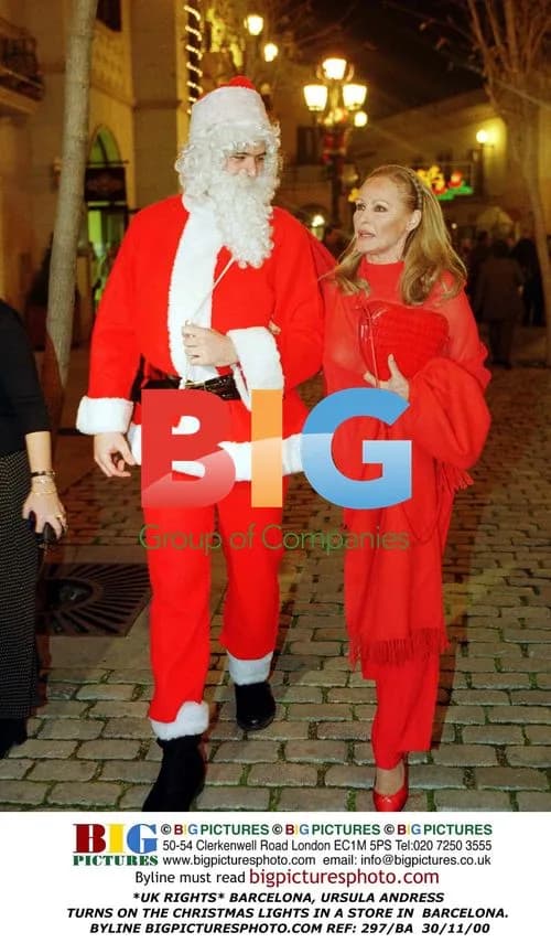 Ursula Andress Turns On Christmas Lights In Barcelona