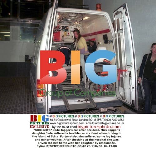 Jade Jagger in Car Accident in Ibiza