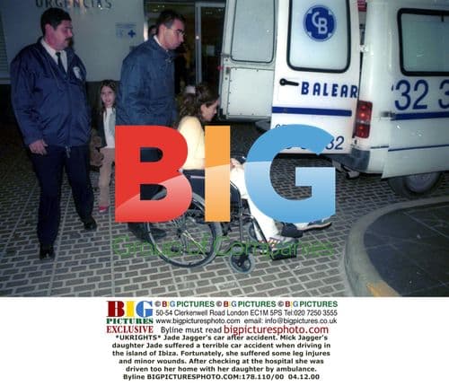 Jade Jagger's car after accident