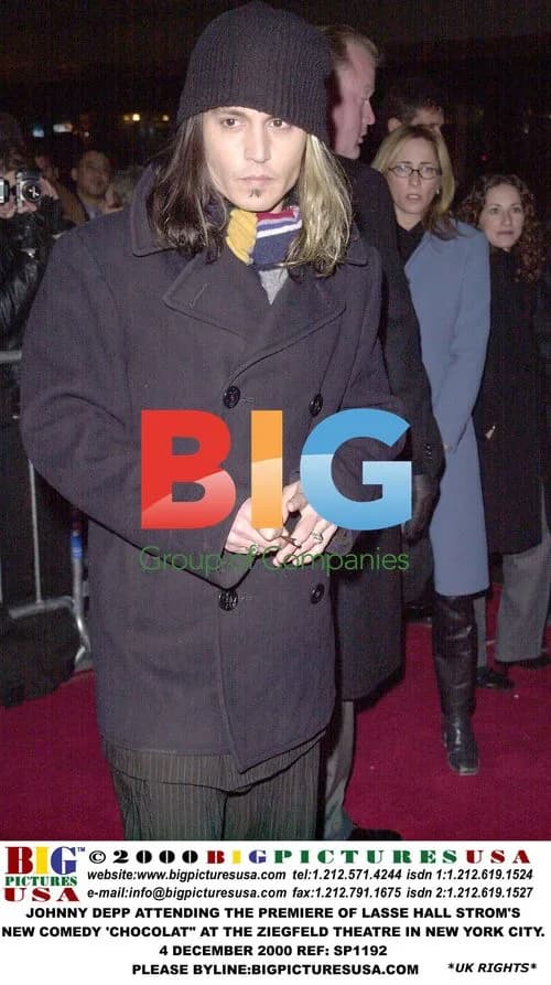 Johnny Depp at "Chocolat" premiere in NYC