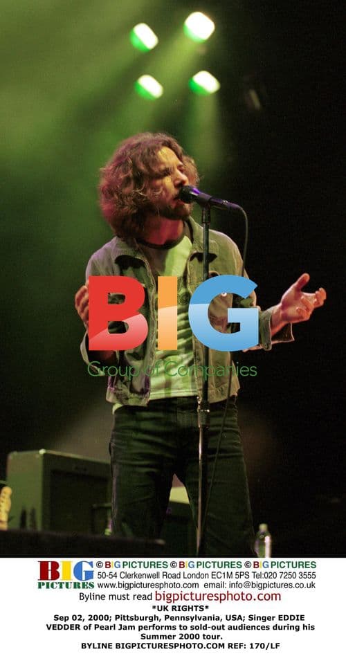 Eddie Vedder performs during Pearl Jam tour