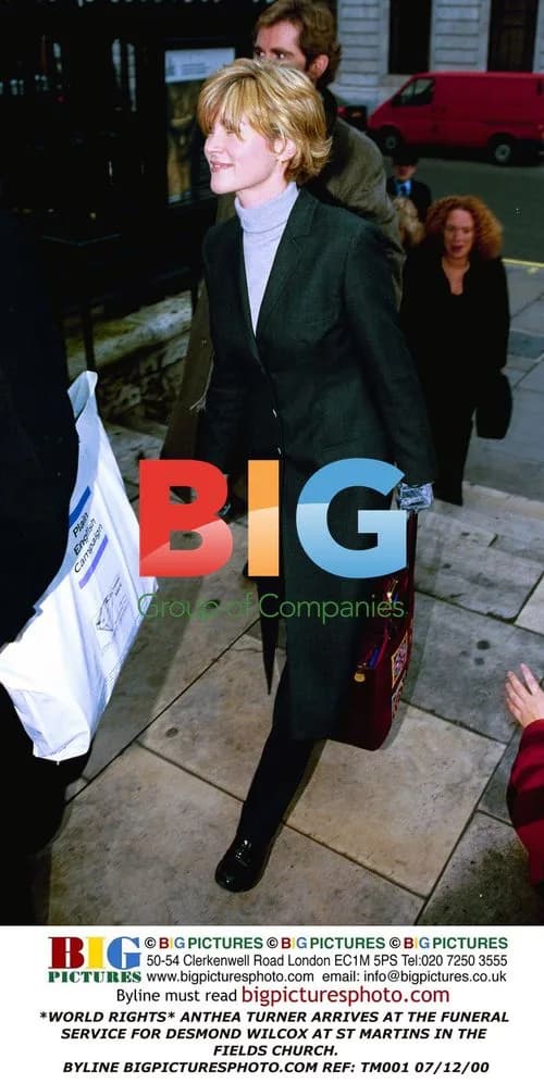 Anthea Turner at Desmond Wilcox's Funeral
