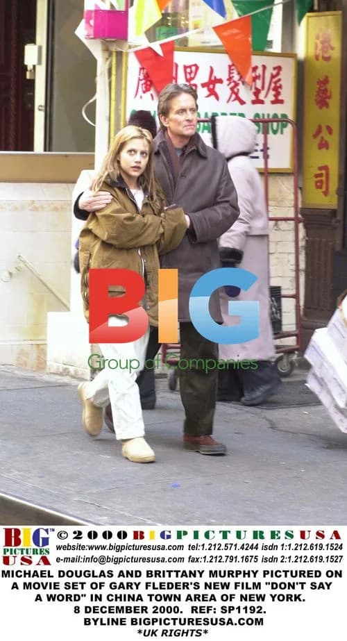 Michael Douglas and Brittany Murphy on movie set