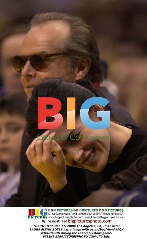 Laura Flynn Boyle and Jack Nicholson at Lakers Game