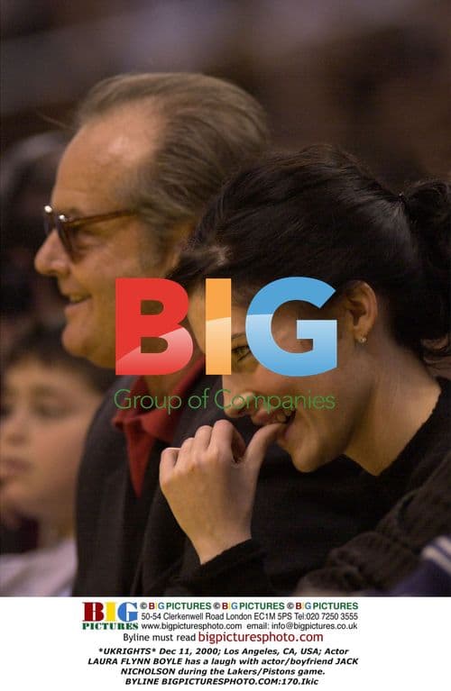 Laura Flynn Boyle and Jack Nicholson at Lakers game