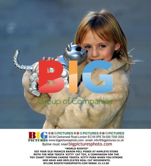 Six-year-old Francis Baron Pell with Teksta 'Kitty' toy