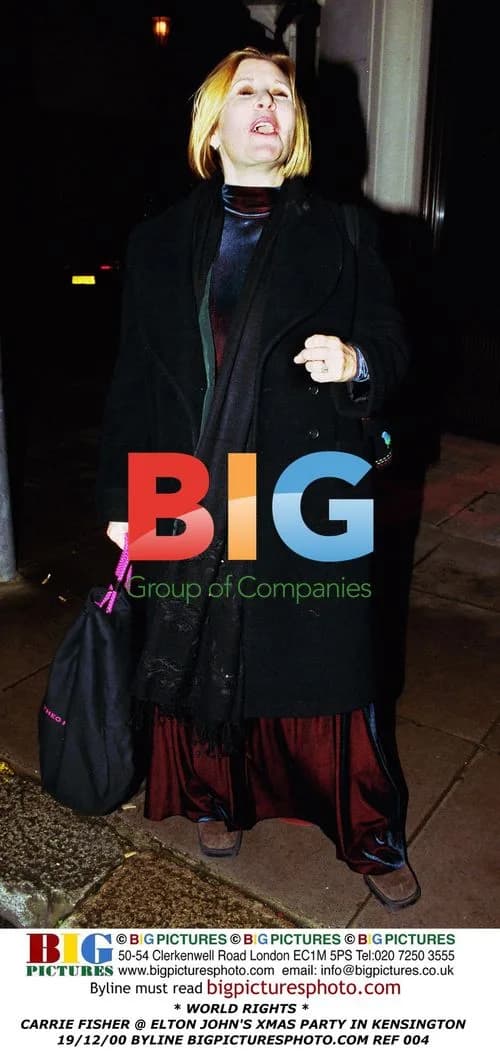 Carrie Fisher at Elton John's Christmas Party