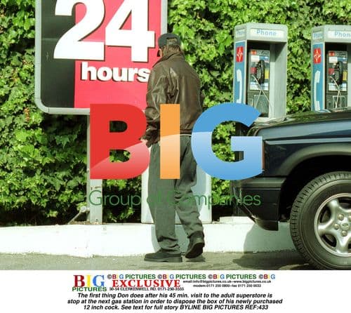 Don Johnson stops at gas station after adult store visit