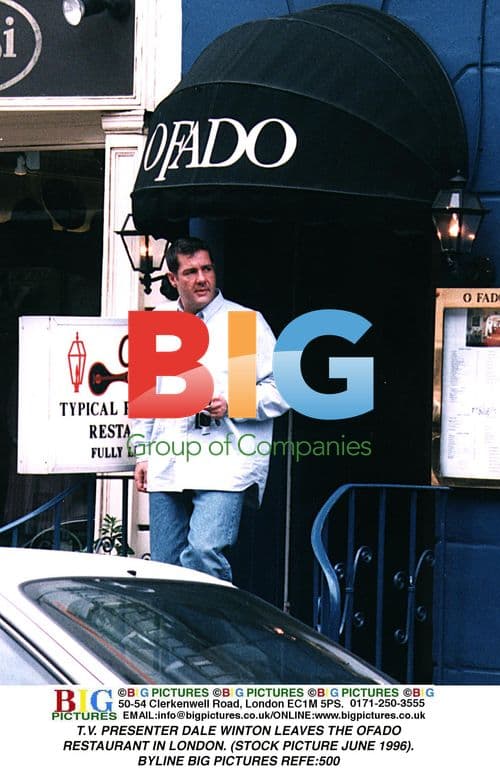 T.V. Presenter Dale Winton Leaves London Restaurant