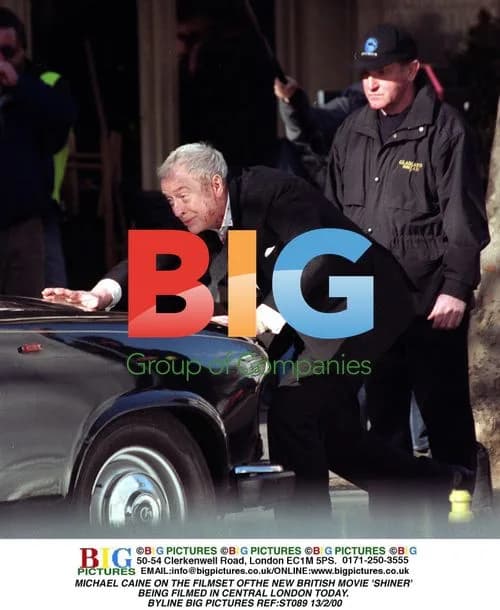 Michael Caine on the set of 'Shiner' in London