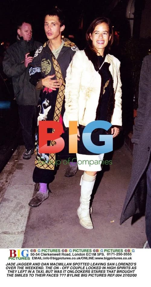 Jade Jagger and Dan Macmillan Leaving San Lorenzo's