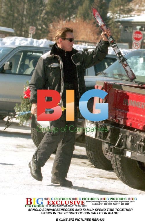 Arnold Schwarzenegger Skiing with Family