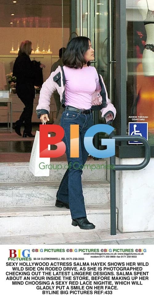 Salma Hayek shops for lingerie on Rodeo Drive