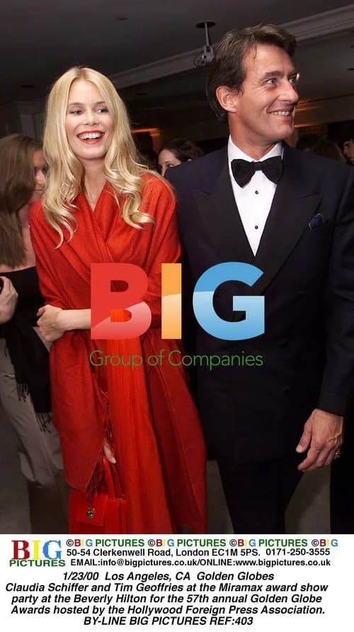 Claudia Schiffer and Tim Geoffries at Golden Globes Party
