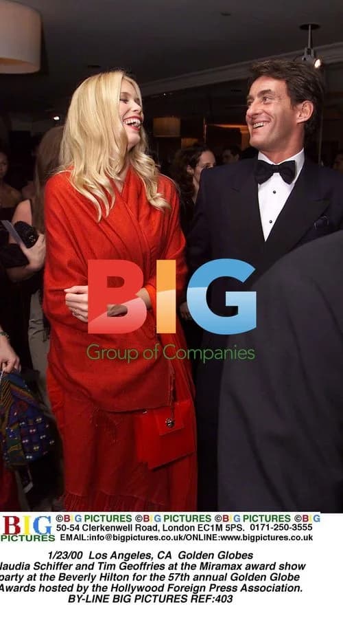 Claudia Schiffer and Tim Geoffries at Golden Globes party