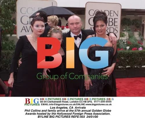 Phil Collins and family at Golden Globe Awards