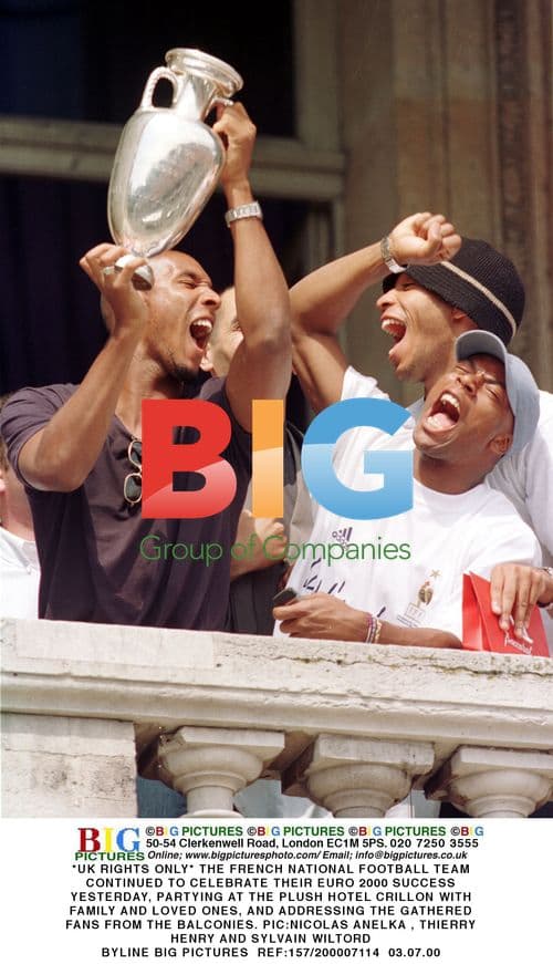 French National Football Team Celebrates Euro 2000 Victory