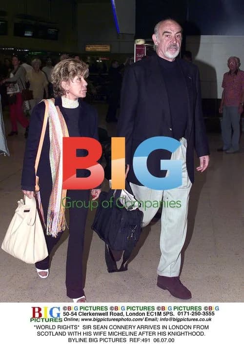 Sir Sean Connery Arrives in London with Wife Micheline