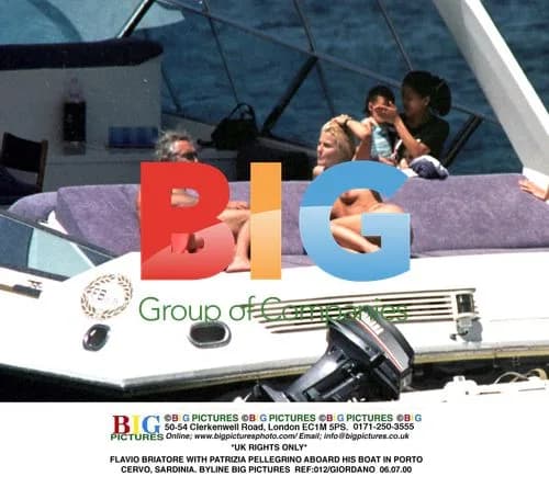 Flavio Briatore and Patrizia Pellegrino aboard boat