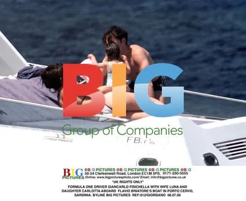 Giancarlo Fisichella with family on Flavio Briatore's boat