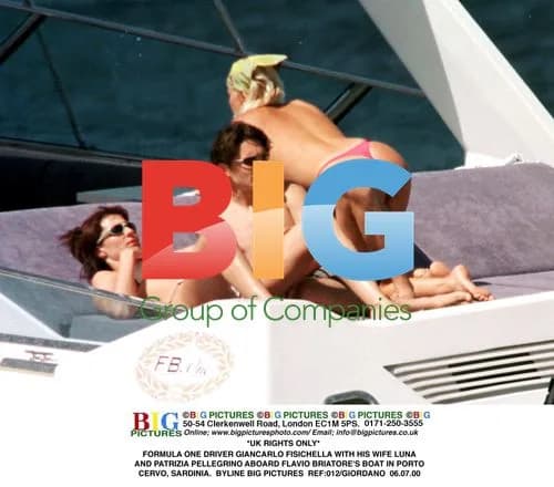 Giancarlo Fisichella with wife and friends on boat